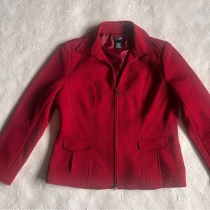 East 5th Women's Christmas Red Quilted Blazer